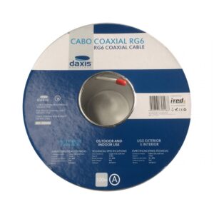 Cabo coaxial branco CCTV + Alimentação - 100 mts