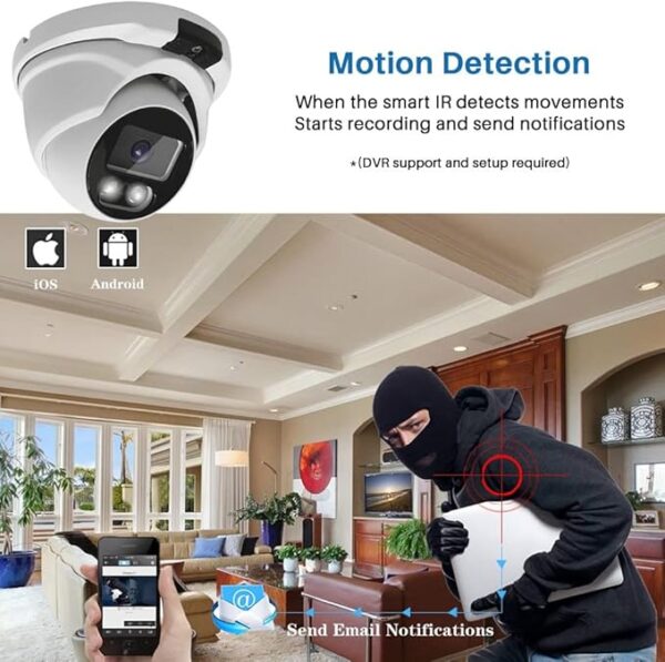 Câmera CCTV JUSTOP 5MP Turbo HD 2.8mm Lens 4K TVI AHD Oudoor - Image 4