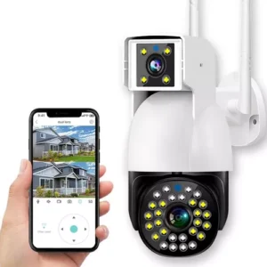 Câmera CCTV PTZ V380  4MP Segurança ao Ar livre s/Fio Dual 4G Bala