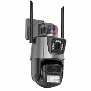 Câmera FULL Color 4K 8mp Três Lentes Dual Screen WIFI PTZ Auto Tracking, 8X Zoom
