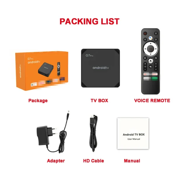 Smart TV Set Top Box, Media Player, Android 11, ATV, G7 Pro, Amlogic S905Y4, 4K HD - Image 6