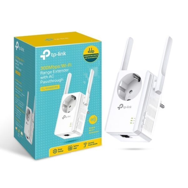 Tp-Link N300 Wi-Fi Range Extender Plugue de Parede com Antenas Externas e AC Pass - Image 3