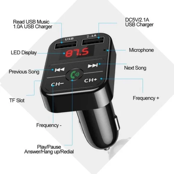 Transmissor Bluetooth Car FM Player - Image 2