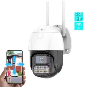 Câmera CCTV PTZ 4mp s/Fio ICSEE, Super HD 2.5k, Visão Noturna, uso Externo