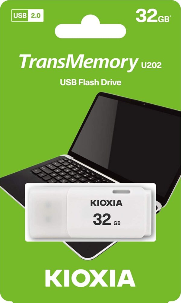 KIOXIA 32GB TransMemory U202 USB 2.0 Flash Drive, Branco - Image 4