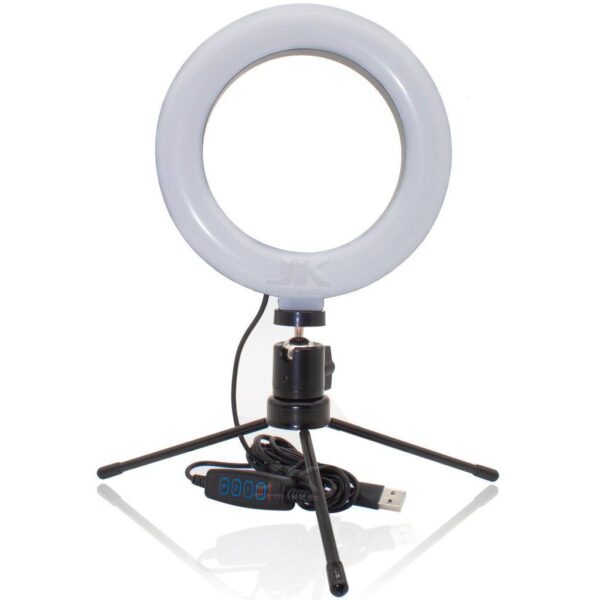 Iluminador Led Circular 6" Bi-Color Vídeo Ring Light 16cm USB com Mini Tripé de Mesa - Image 3