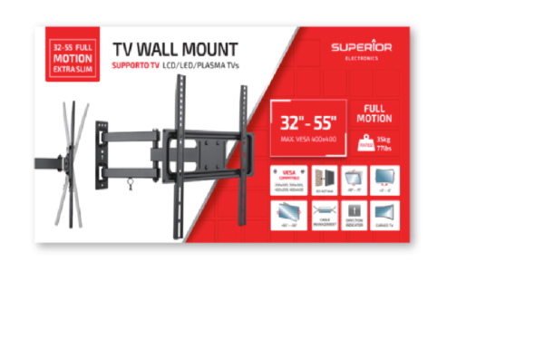 Suporte LCD 32-55 Full Motion Extra Slim - TV Wall Mount