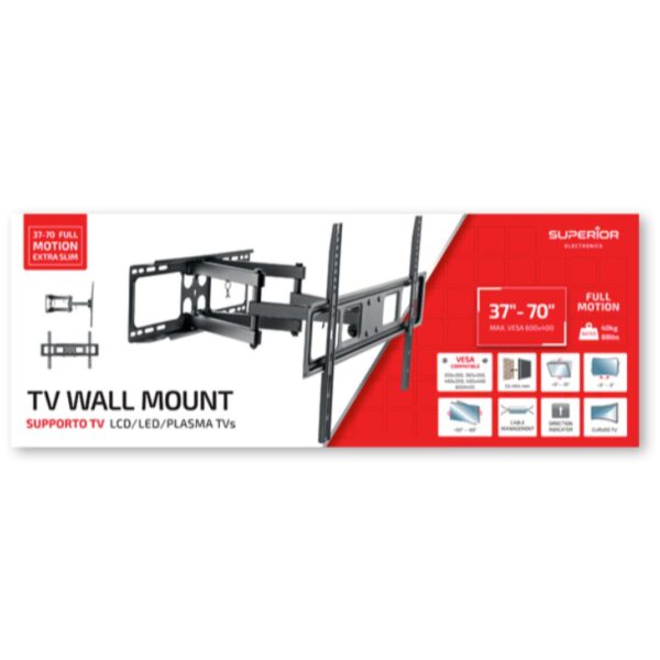 Suporte LCD 37-70 Full Motion Extra Slim - TV Wall Mount - Image 3
