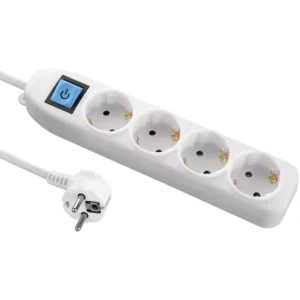Bloco 4 tomadas 1,5 m 16A IP20 branco