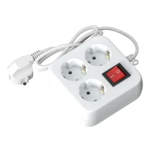 Régua 3 Tomadas c/ Interruptor Aigostar 3m 3G1,5 mm² Branca